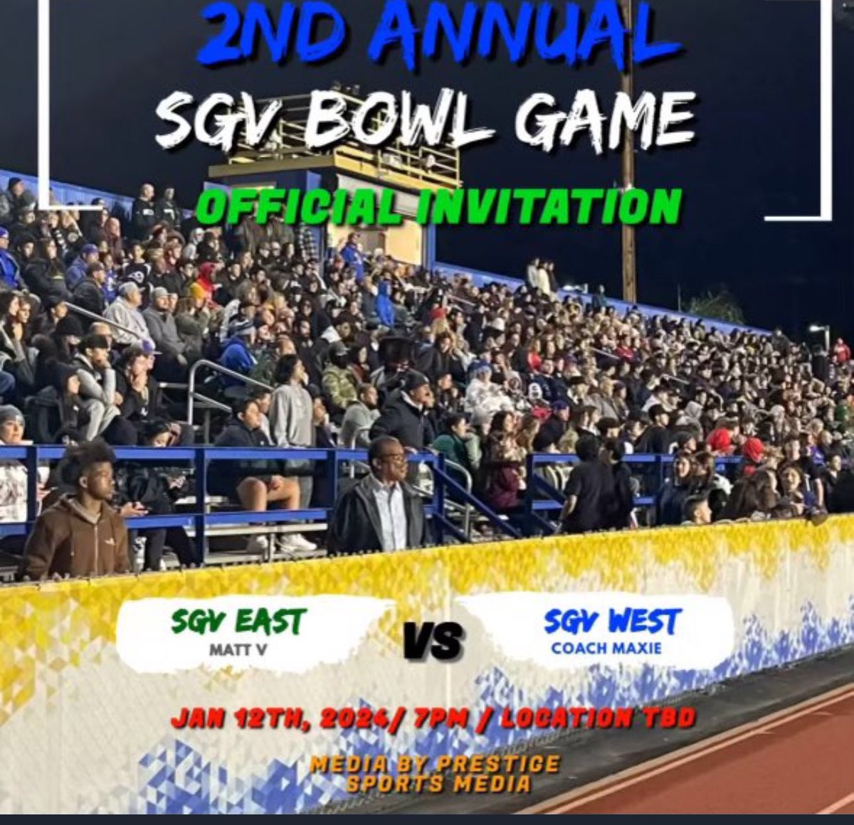 Excited to play in this years SGV bowl!
<a href="/TheMatt_V/">TheMatt_V</a> 
<a href="/SGVNSports/">Fred J. Robledo 👨🏻‍💻</a> 
<a href="/Coach_Maxie626/">Coach Maxie</a> 
<a href="/BOHIFootball/">Bonita Bearcats Football</a>