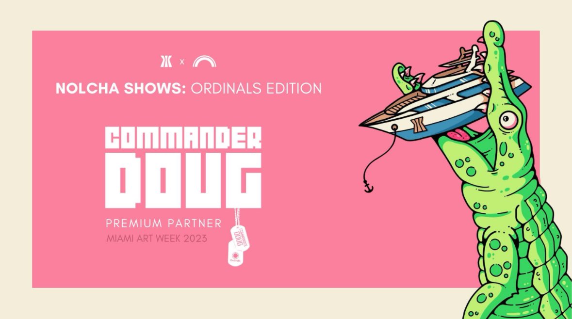 commanderdougio's tweet photo. Doug is excited to be a Premium Partner of Ordinals Edition at Miami Art Basel! 
🌴🪖

@NolchaShows @InscribAtlantis 

We are giving away a full conference ticket including lunch, networking event &amp; after party! 🎟️ 🎉 
12/7/23  1pm - 12am EST

(🍾To enter follow, like &amp; retweet) https://t.co/SnmbqXTnI7