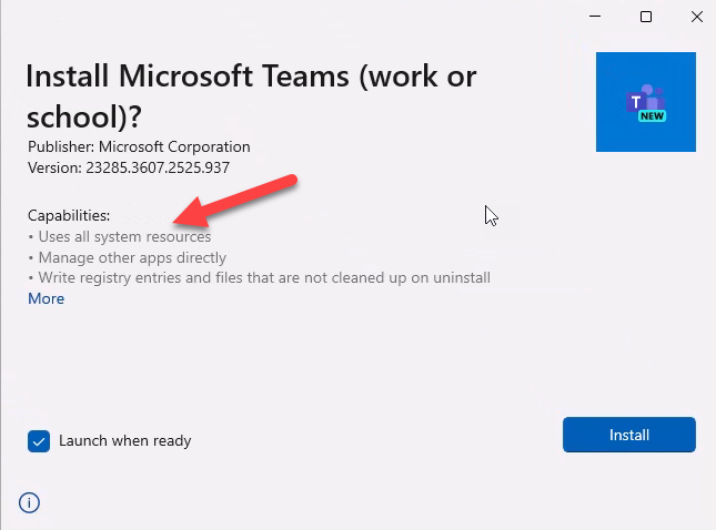 guyrleech's tweet photo. At least @microsoft are being honest about the resource usage of the new @microsoftteams - "uses all system resources" 🤣 https://t.co/8eYsNiwqbq