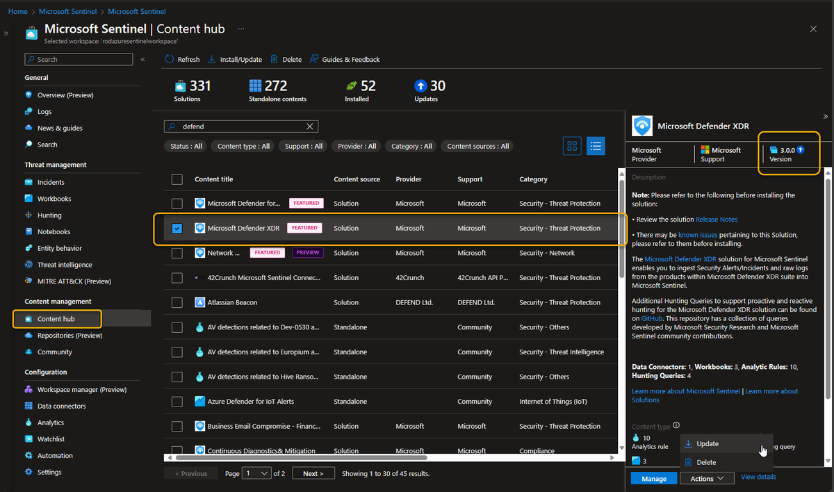 rodtrent's tweet photo. The Defender XDR upgrade should now be available.

The Microsoft Defender XDR solution for Microsoft Sentinel enables you to ingest Security Alerts/Incidents and raw logs from the products within Microsoft Defender XDR suite into Microsoft Sentinel.

#MicrosoftSentinel #Cybersecurity #MicrosoftSecurity #Security