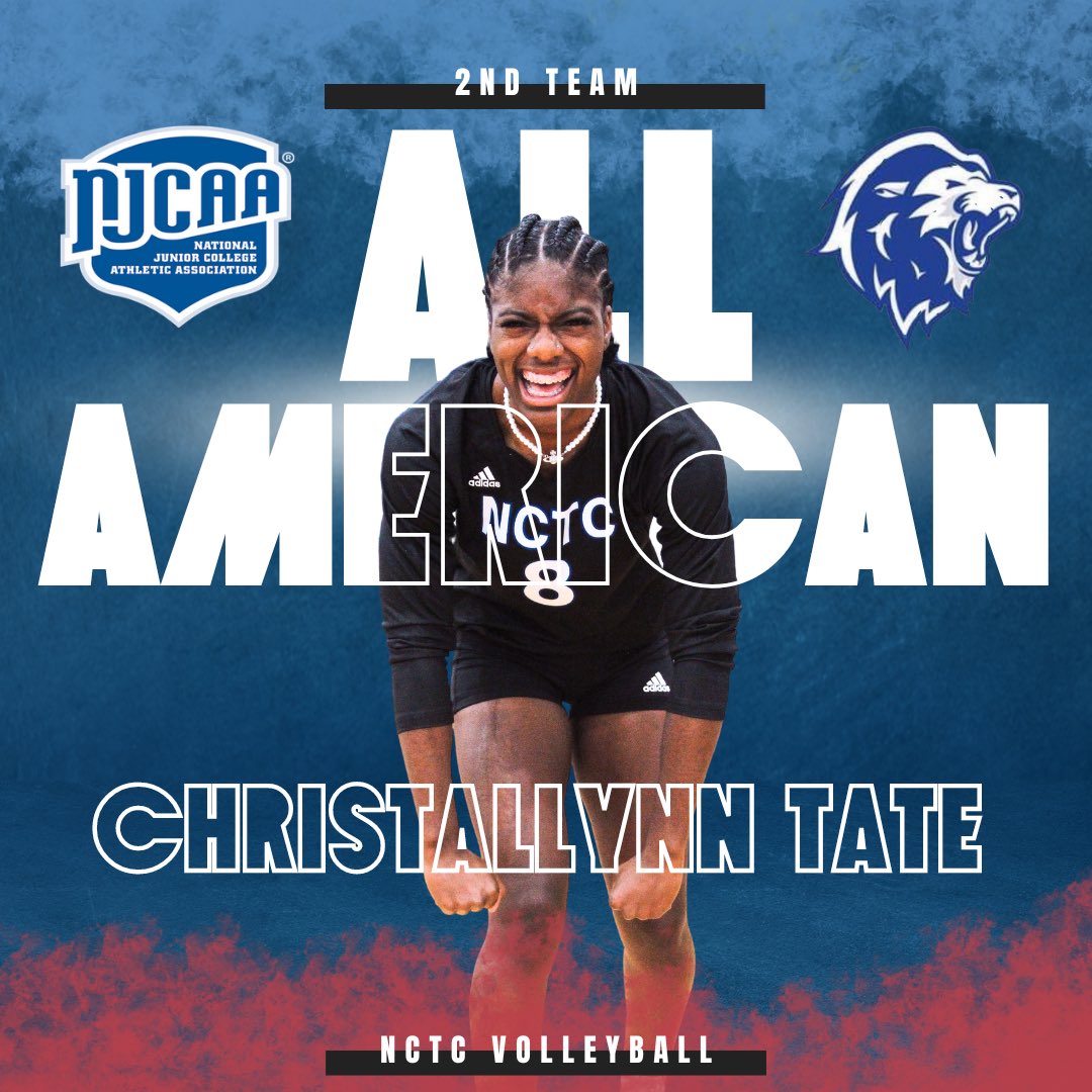 2nd Team ALL-AMERICAN!🤩 Congratulations to our sophomore #8 Christallynn Tate👏🙌 #nctcvb2033 #allamerican #njcaa #GOLIONS