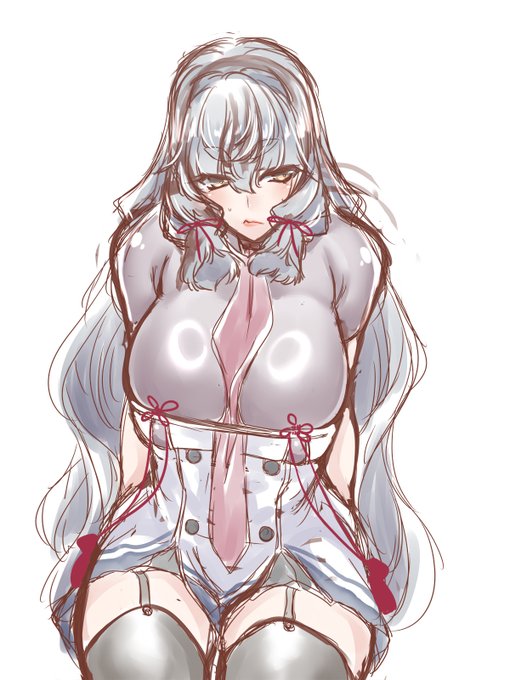 Д◎) おは叢雲 「…なんか恥ずかしいわね」 いい肉の日に昨日のいいニーハイ絵を描くとか…そうだよ!!忘れてたんだよ!!(ギャクギレ ヨクナイ  #いいニーハイの日