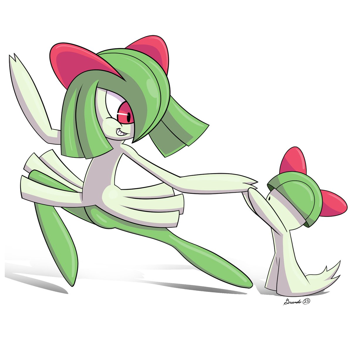 Brandobotic's tweet photo. teaching her little sister how to dance.

#ralts #kirlia #pokemon #dance #cute #canadianartist https://t.co/8jNMKXyQ3x