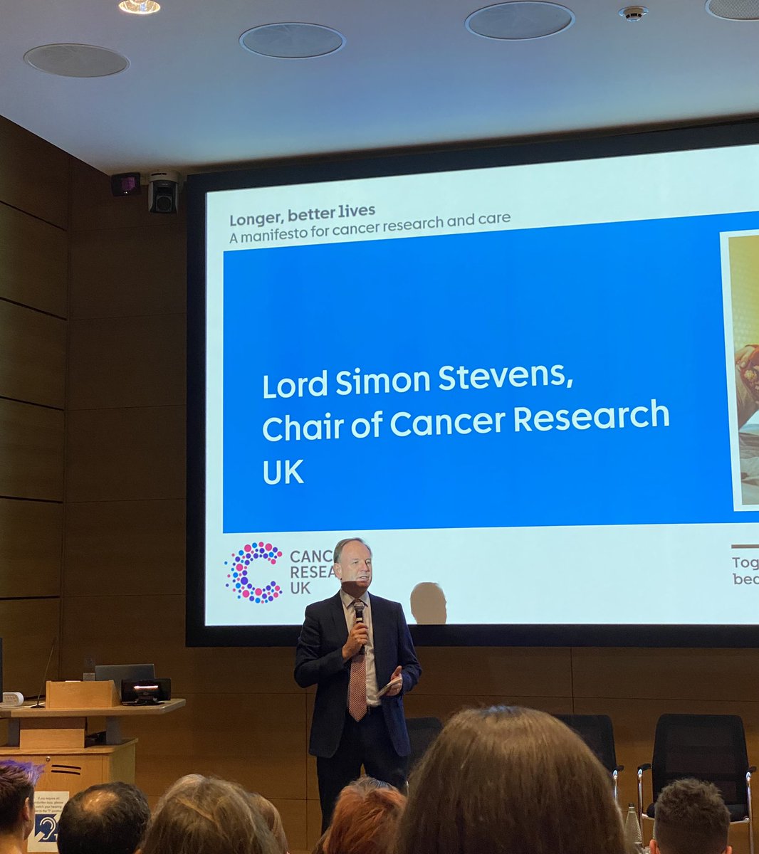 Brilliant launch of @CR_UK #LongerBetterLives manifesto at the @TheCrick tonight. Great to be with fellow CRUK Ambassadors. The next UK government needs to: Back research End cancers caused by smoking Drive earlier diagnoses. End wait times Lead on cancer #CancerManifesto