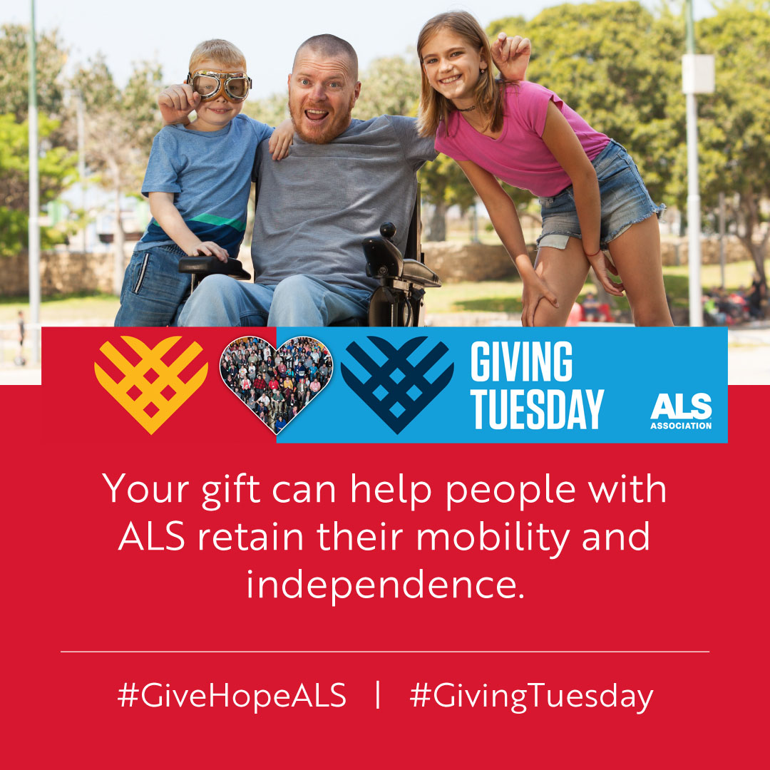 #GivingTuesday is not over yet! Families impacted by #ALS across the nation are in need of financial, emotional and physical help. Your contribution can help us make ALS livable for everyone, everywhere, until a cure is found.

Donate today! bit.ly/Giving-Tuesday…