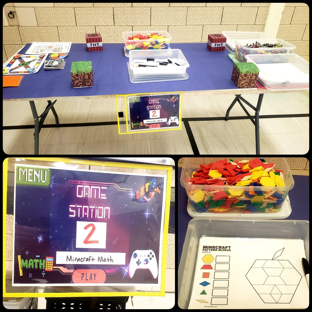 jgivens75's tweet photo. Minecraft Math is ready for a Video Game Themed Family Math Night at @HalethorpeElem . Game on! #halethorpees #mathnight #familyengagement #communityschool #minecraftmath #minecraft #videogamemathnight @BCPSMATH @DrDRG_BCPS @L_DeDeo https://t.co/I1eptH62ch