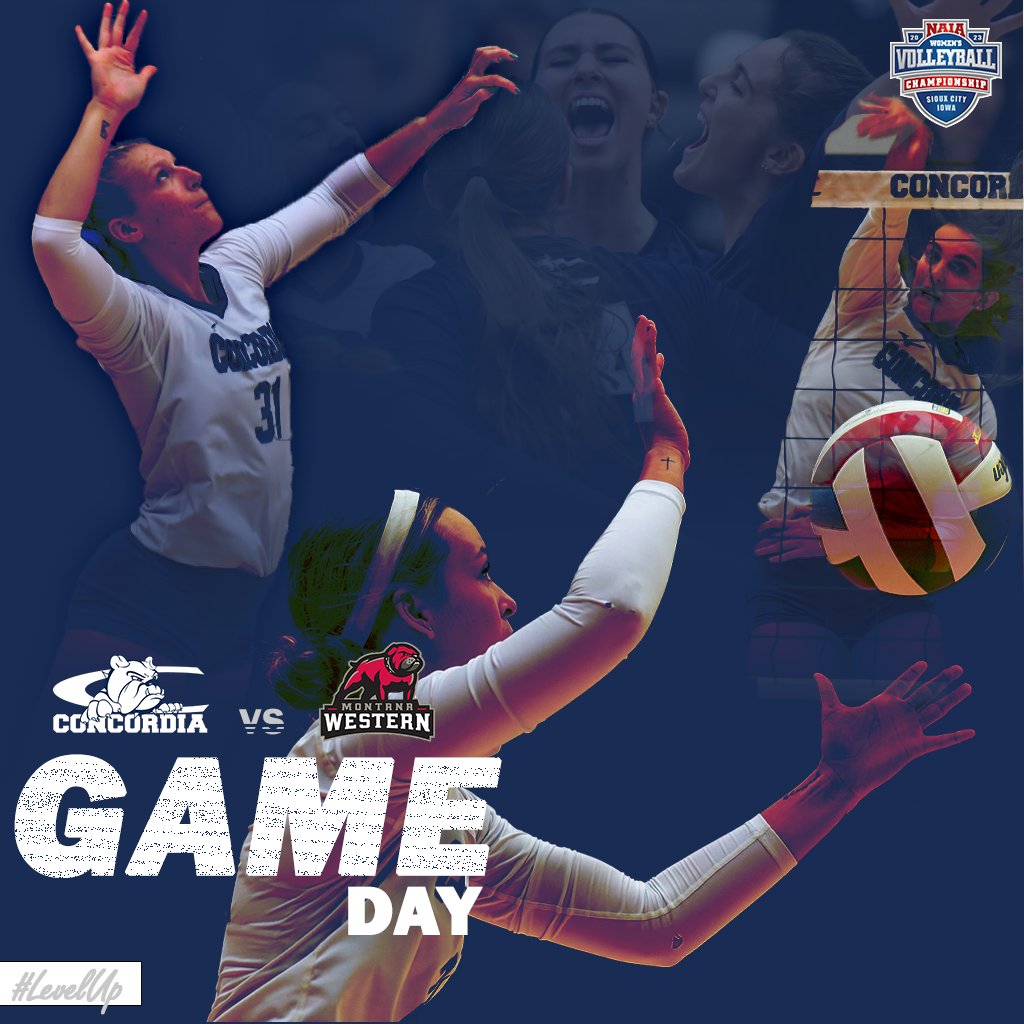 🏐 GAMEDAY  - NAIA Pool Play!! 🏐

(4) <a href="/cunevolleyball/">Concordia Bulldogs Volleyball</a> vs (21) Montana Western 

🕗 1 pm CT
📍 <a href="/TysonEventsCent/">Tyson Events Center</a> (Sioux City, IA)-Court 2
📻 <a href="/1049maxcountry/">104.9 Max Country</a> 
📺 portal.stretchinternet.com/naia/
📊 naiastats.prestosports.com/sports/wvball/…