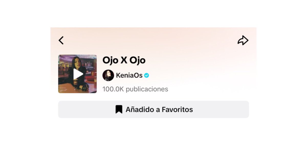 KeniaOsReport's tweet photo. El audio de “Ojo X Ojo” de @KeniaOS ha superado los 100k de videos en TikTok. https://t.co/rWK5OxhUZ3
