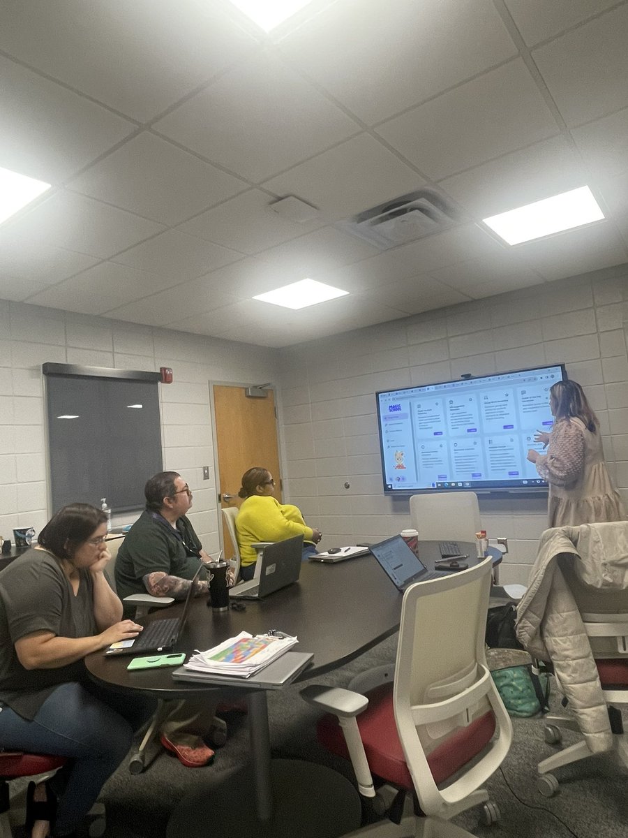 BethanyITC's tweet photo. Had a fantastic time sharing AI Awareness and exploring AI tools with teachers @MckibbenLane! Excited to see how these innovative tools will enhance classroom learning. @krwall1908 #EdTech #AITeachingTools 🤖🍎📚 https://t.co/cHYjwCuq0j