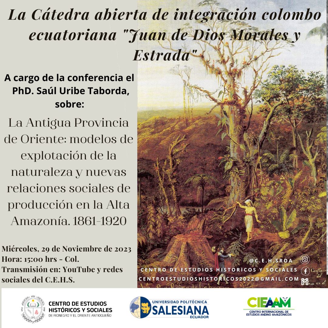 cehsoriente's tweet photo. Mañana, la Cátedra de Integración Colombo Ecuatoriana "Juan de Dios Morales y Estrada".
Hora: 3:00 p.m. COT
Transmisión en vivo por las redes sociales del C.E.H.S.
Facebook live
YouTube: centrodeestudioshistoricos8208
Instagram: c.e.h.sroa https://t.co/FaZm3m9q3H