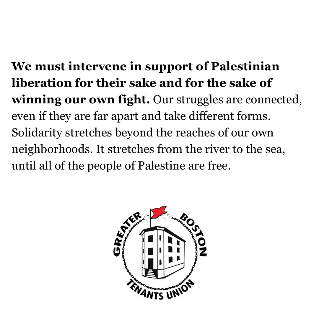 BostonTenants's tweet photo. The Greater Boston Tenants Union's statement on the Palestinian Liberation Struggle https://t.co/qzSQkxpHYD