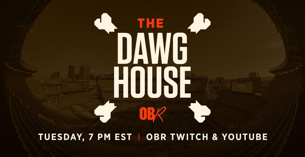 TheOBR's tweet photo. The Dawg House is LIVE in ONE HOUR!!

@GarageBeersMike welcomes in @JKBOGEN from @DowntownRams, @OffTheEdgeShow, and #BleavInRams to preview Sunday's #Browns - #Rams game! 

Catch it LIVE at 7pm! #DawgPound
Twitch: https://t.co/QWgtvreVKi 
YouTube: https://t.co/Fw60TXkgQY https://t.co/bB8WhkJ9nh