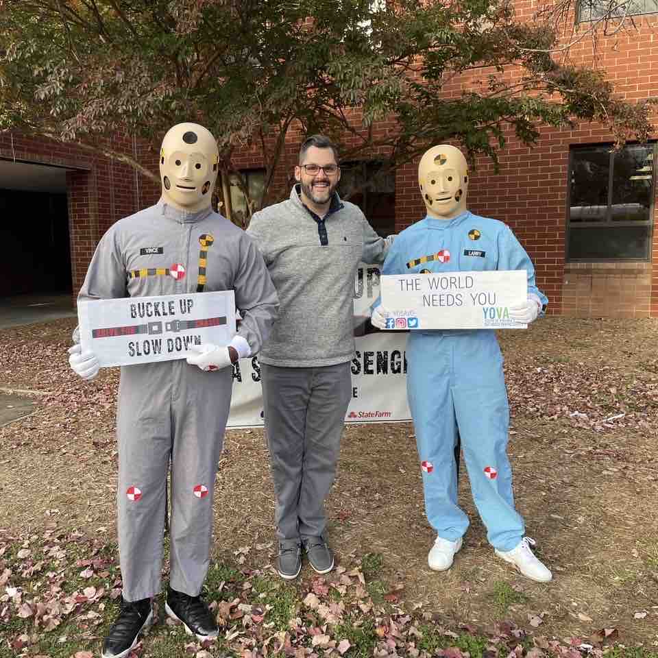 The Walker-Grant YOVASO club brought in reinforcements to help remind our community to #buckleup and #slowdown because the world needs #YOU! 🚗

#YOVASO #driveforchange #crashdummies