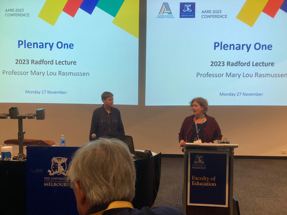 Fantastic to have Profesor @rasmarylou deliver the 2023 Radford lecture at #AARE2023 this week! Questioning how we are educating the nation about gender, sex, and sexualities. @AustAssocResEd