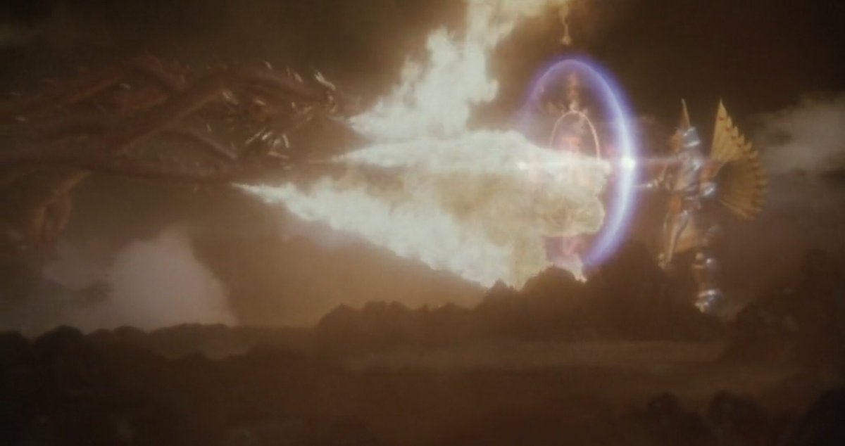 After my recent Godzilla binge, I had to check out more from Takao Okawara, and OROCHI, THE EIGHT-HEADED DRAGON (1994) was glorious. Fantasy tokusatsu spectacle relentlessly eager to please with a whirlwind of gods, magic, lasers, space crystals, and mystic kaiju