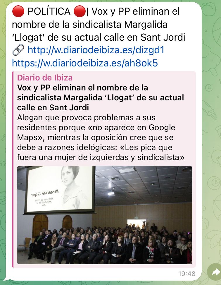 emprendada's tweet photo. Margalida Roig Colomar "Llogat".  Eivissenca, treballadora a sa fàbrica de Can Ventosa.  Sindicalista , vaguista i defensora dels drets de les dones.

Avui @PPSantJosep i Vox han escollit atacar de manera infame es teu record però naltros no oblidam sa teua lluita🔥💜! https://t.co/rnbWi7C9sq