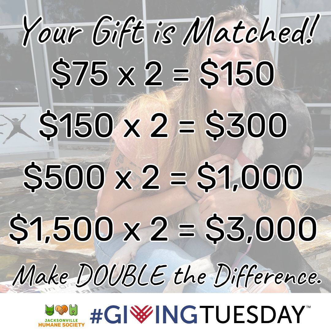 #GivingTuesday is going strong - did you make your gift yet? Every dollar counts because every gift is MATCHED for JHS. Please consider a donation today: buff.ly/2YgFmPB.