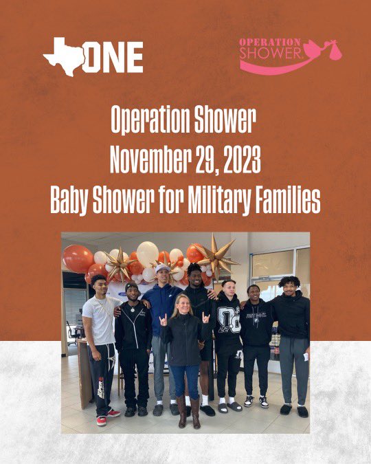 Proud to be a part of Operation Shower's mission to bring joy to military families one baby shower at a time. To support, bit.ly/OPSWR @texasonefund @operationshower