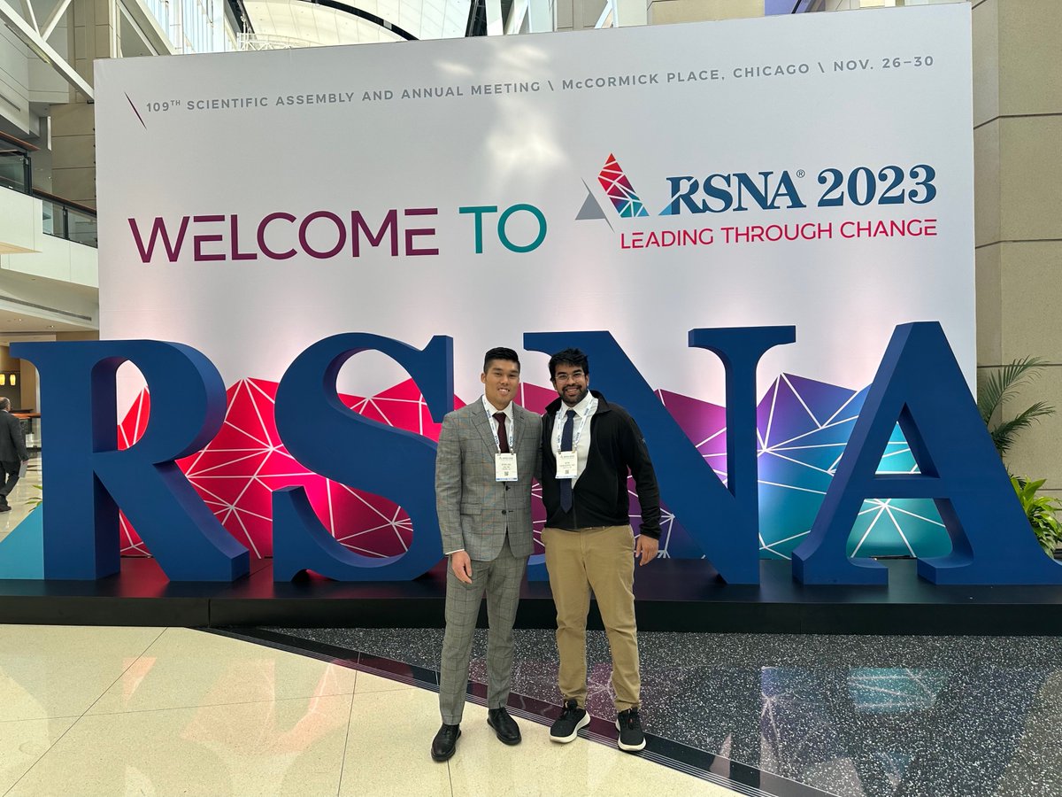 Sharing an awesome Social Media story here for #futureradres #RSNA23 This is @SterlingNLee and @venugopal_nitin who just met for the first time at RSNA. Together they have 2 published articles, just won 2 educational exhibit awards, and their work is in the RSNA News x2 this…