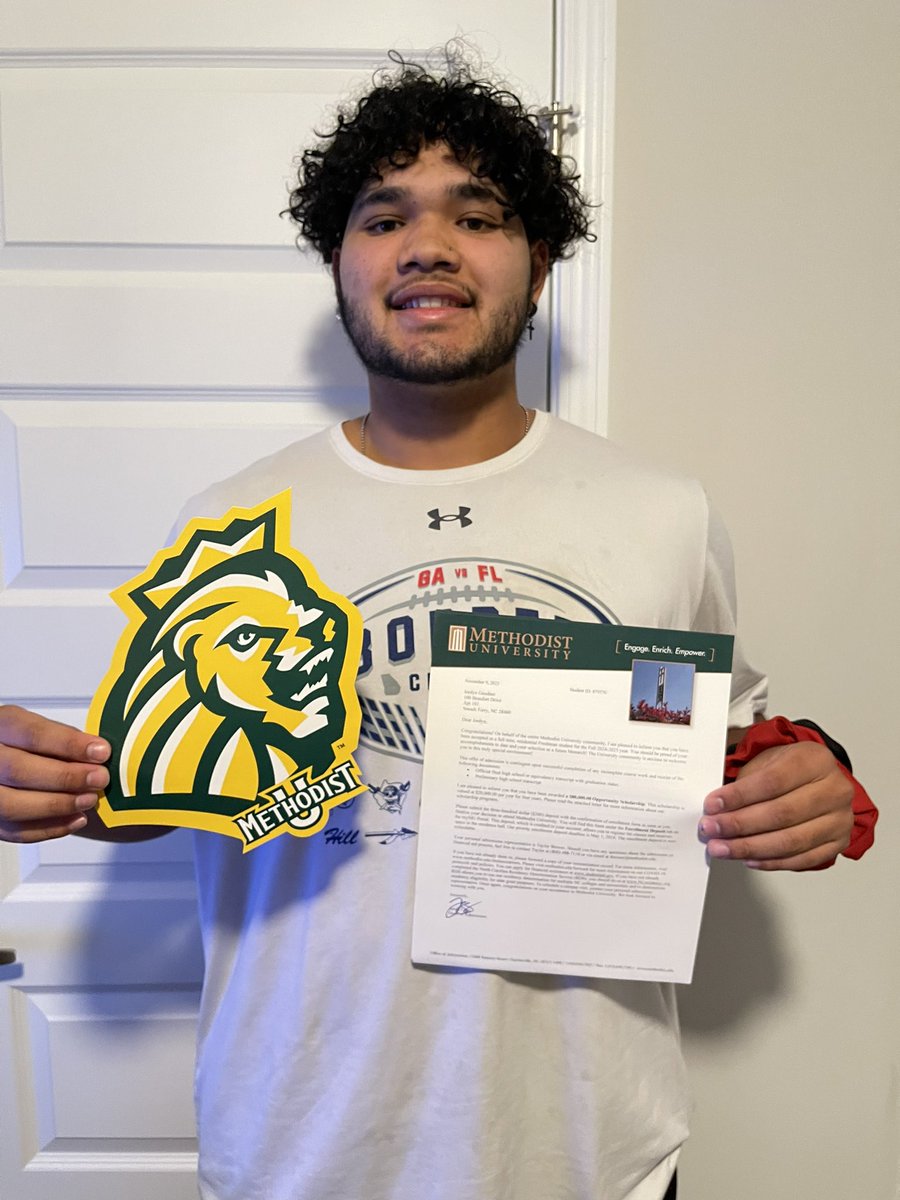 My second acceptance to Methodist University.