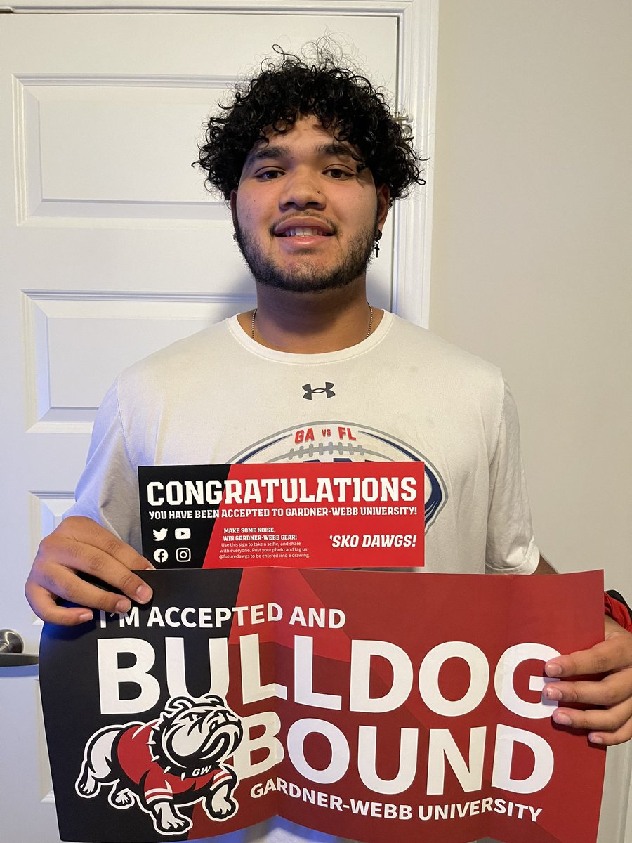 My first acceptance to Gardner-Webb University.