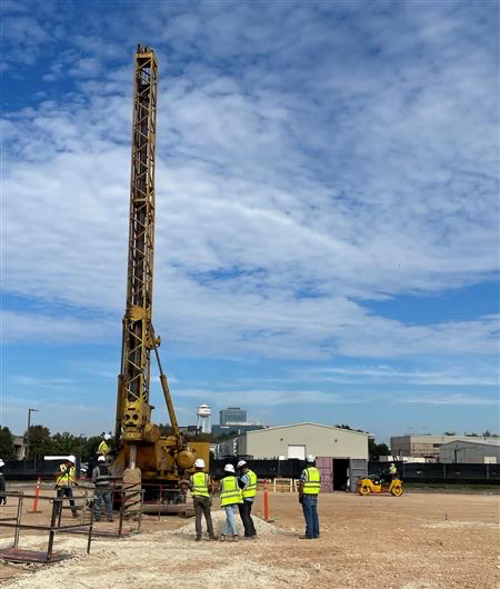 KitchellCos's tweet photo. It was a beautiful day for drilling piers at the @UTAustin Library Storage Phase IV project at the Pickle Research Campus! #kitchellprogress #highered #construction @JacobsConnects https://t.co/ePNbfC3iB2
