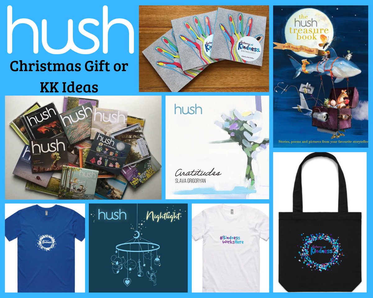 Give a gift with meaning this Christmas with something from our Hush and Gathering of Kindness merchandise available online. Find our Hush range via: hush.org.au/buy-hush Find our Kindness range via: gatheringofkindness.org/shop-hush #ChrimstasMerch #KrisKringle #Presents #Kindness