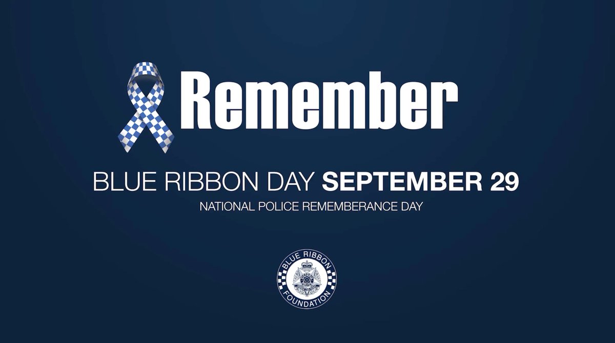 #BlueRibbonDay #NationalPoliceRemembranceDay

Today  is a chance for the community to say thank you to those who protect &  serve our community & ensure that those who have fallen are never  forgotten. The Foundation first launched Blue Ribbon Day in 1999.