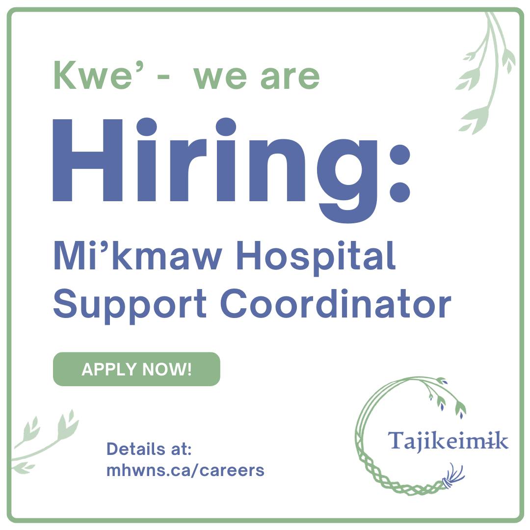 We're seeking 6 Mi’kmaw Hospital Support Coordinators in our new & developing organization. This position provides support to Mi’kmaw & Indigenous community members who are receiving care in healthcare facilities in NS. Closes: Jan. 5 Details: mhwns.ca/job-postings/m…