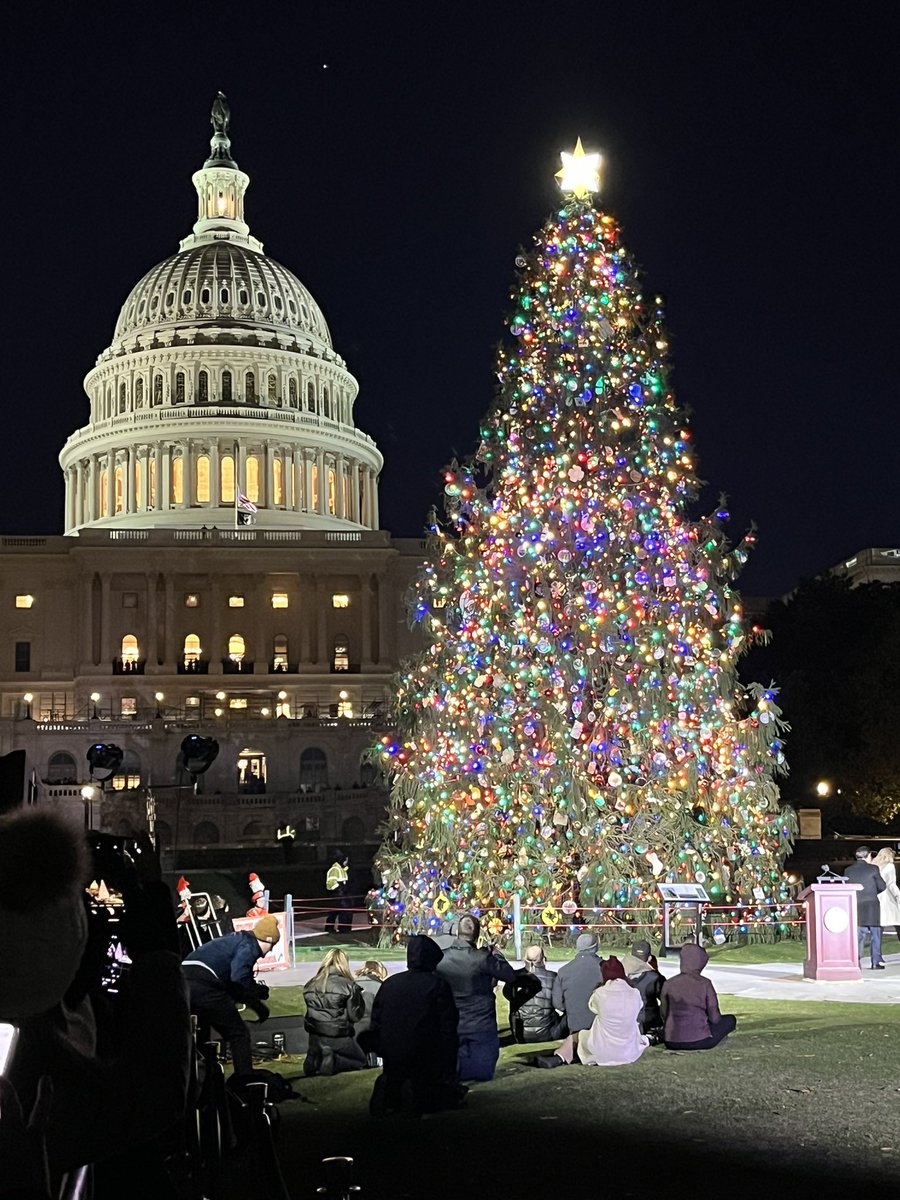 forestservice's tweet photo. The @USCapitolTree is lit! Welcome home wa'feem'tekwi - meaning Bright Tree in Shawnee language. https://t.co/0vuHvXrmiO
