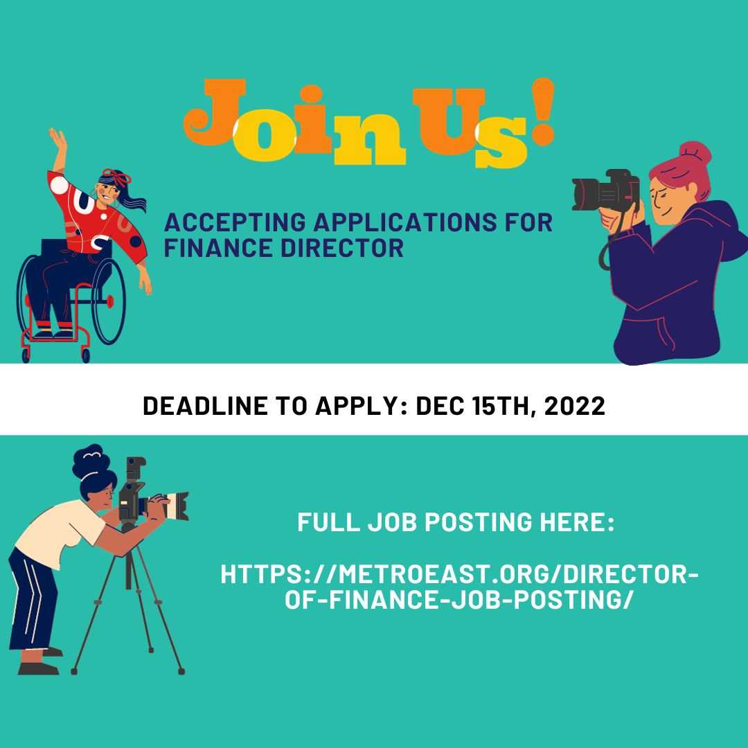 MetroEast Community Media has an immediate opening for a full-time Finance Manager to join our team! More info at metroeast.org/director-of-fi… 

Know anyone that would be a good fit? 🤔