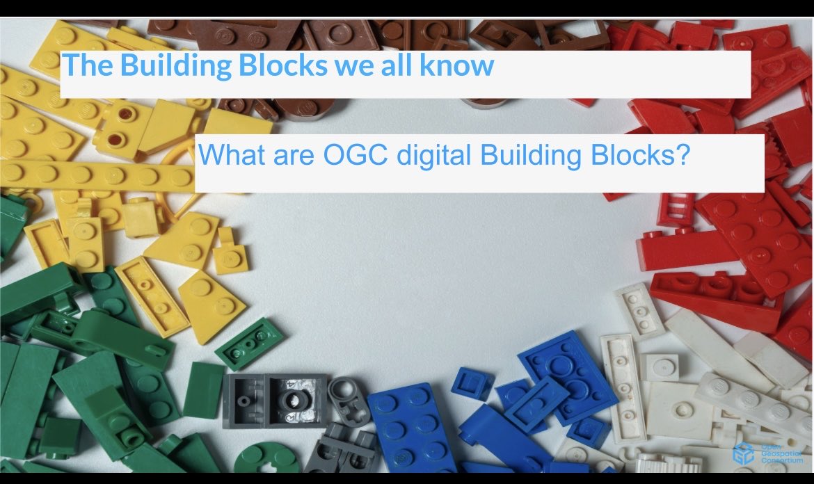 Tomorrow morning I will introduce what are OGC Building blocks at #INSPIRE23 and how they support #GreenDeal and other #DataSpaces and #DigitalTwins. Join me Room A ⁦@opengeospatial⁩ ⁦@INSPIRE_EU⁩ ⁦@ad4gd_project⁩ ⁦@ocean_twin⁩