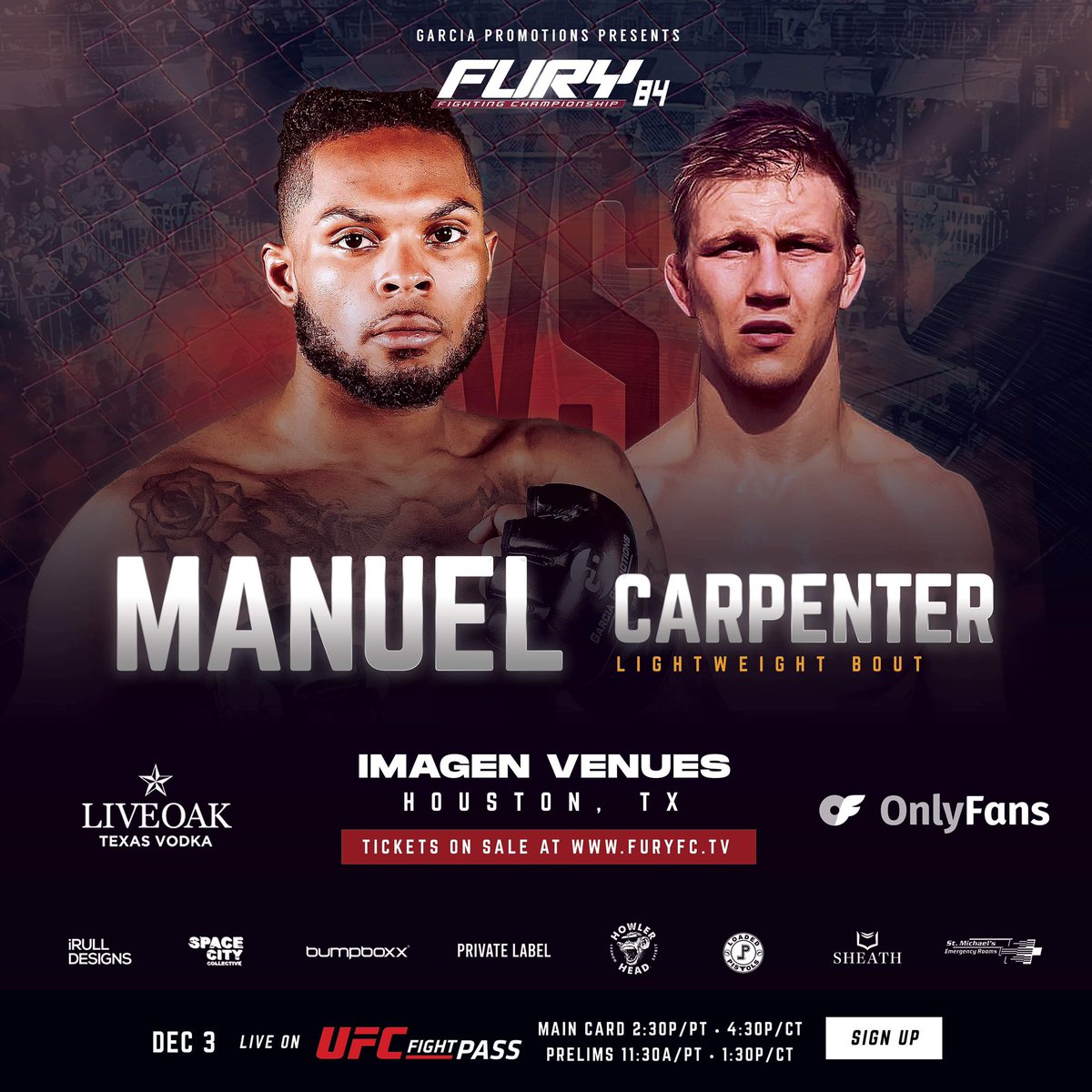 MandoManny_'s tweet photo. Cheer me on as I make the walk for my first professional mixed martial arts fight this Sunday for @FuryFightingTX . I’ll be starting the main card off at 4:30pm on @UFCFightPass https://t.co/74wiX8Nd4L