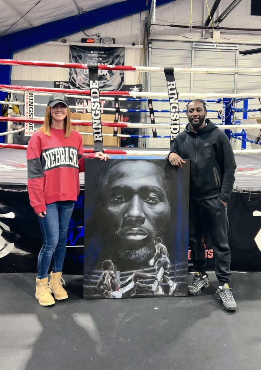 Aspitsnogle's tweet image. Got my painting to @terencecrawford today! Very kind and welcoming... a true #Champ!
LIMITED-EDITION prints (only a few custom signed by him) are available: ashleyspitsnogle.com/product-page/u…
10% of profits go to B&B Sports Academy #terencecrawford #boxing