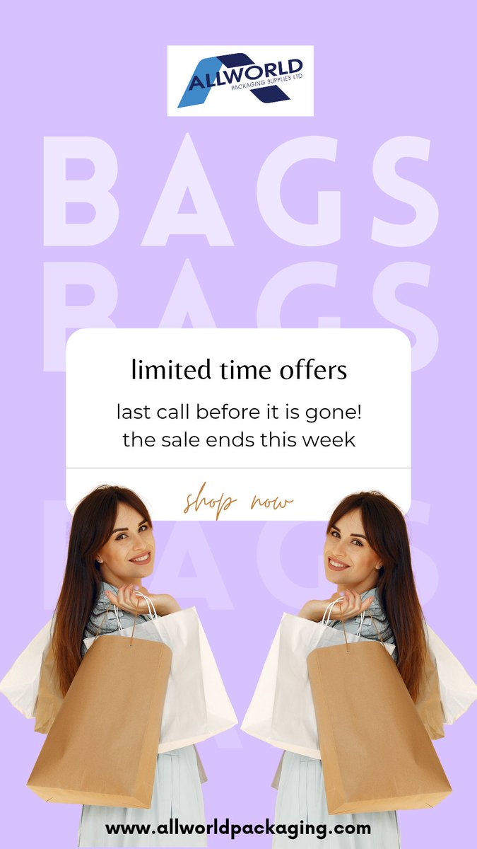 Our Bags are Selling Fast‼️

Check our website for your inventory or simply talk to us for bulk pricing.  Love local.

#allworldpackaging #paperbags #papersolutions