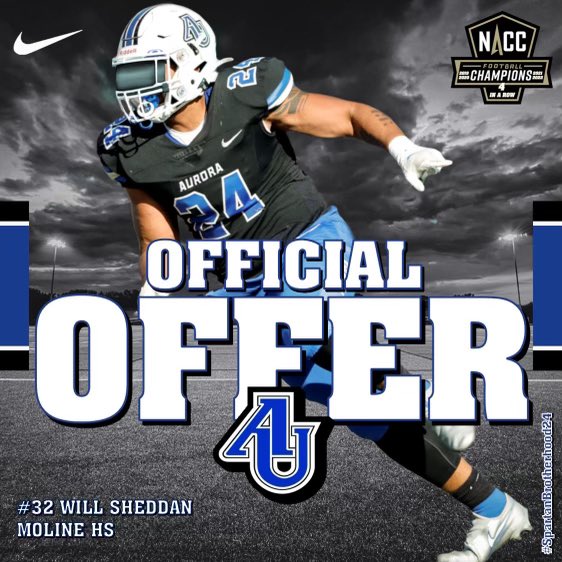 wsheddan_'s tweet photo. Blessed to receive and offer from @AU_SpartanFB @CoachPiasecki @DonBeebeNFL @CoachMorrissey7 @Moline_Football https://t.co/gP0oxLtWlP