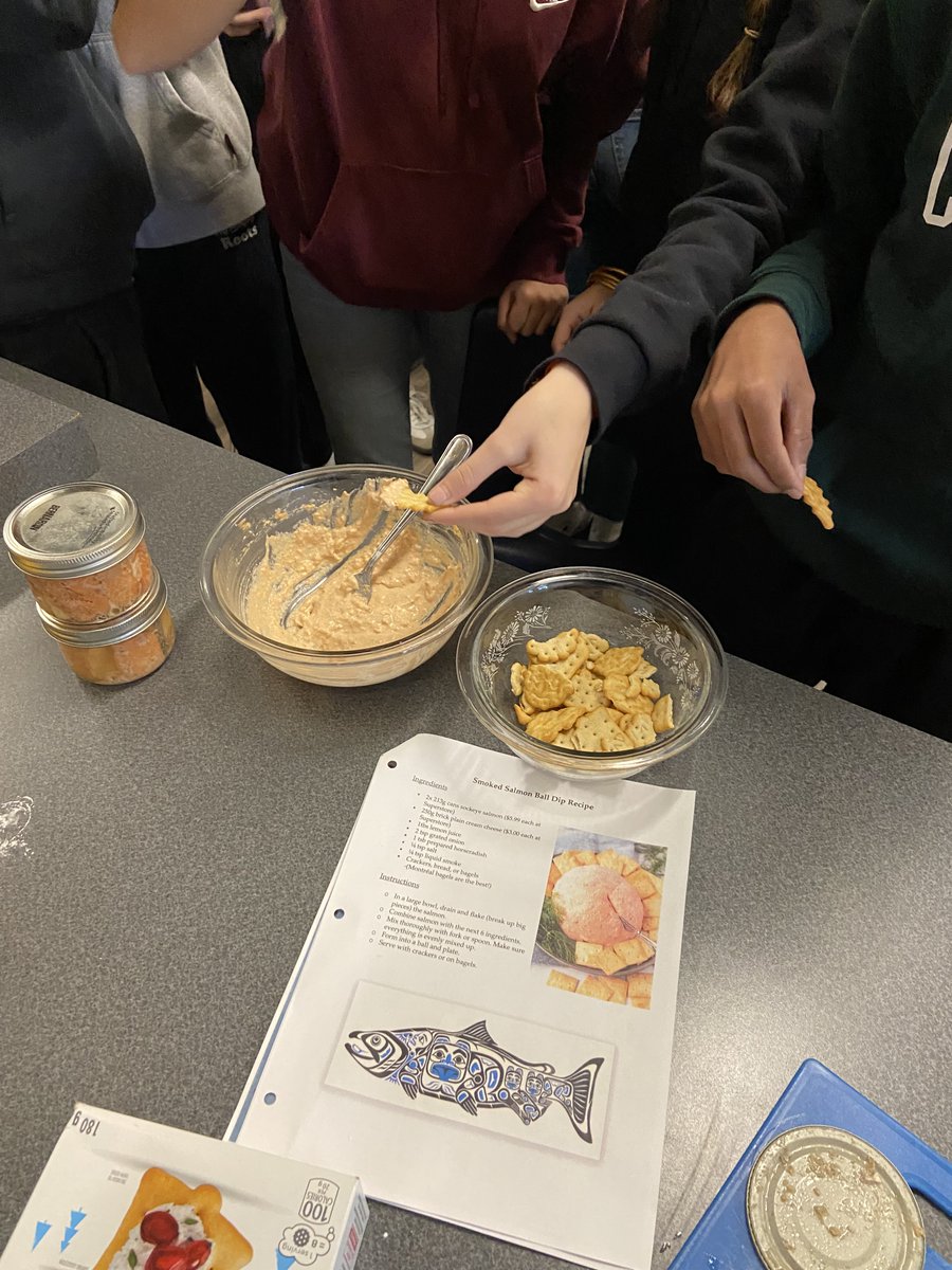 Foods 9/10 students <a href="/delview/">Delview Secondary</a> learned about traditional salmon importance, harvesting, use, and nutrition. Prepared and enjoyed some dip using wild-caught Tahltan sockeye. Brave kids finished the whole bowl! 🐟🪶 <a href="/deltasd37/">DeltaSchoolDistrict</a> <a href="/IndigEdSD37/">Indigenous Ed SD37</a>