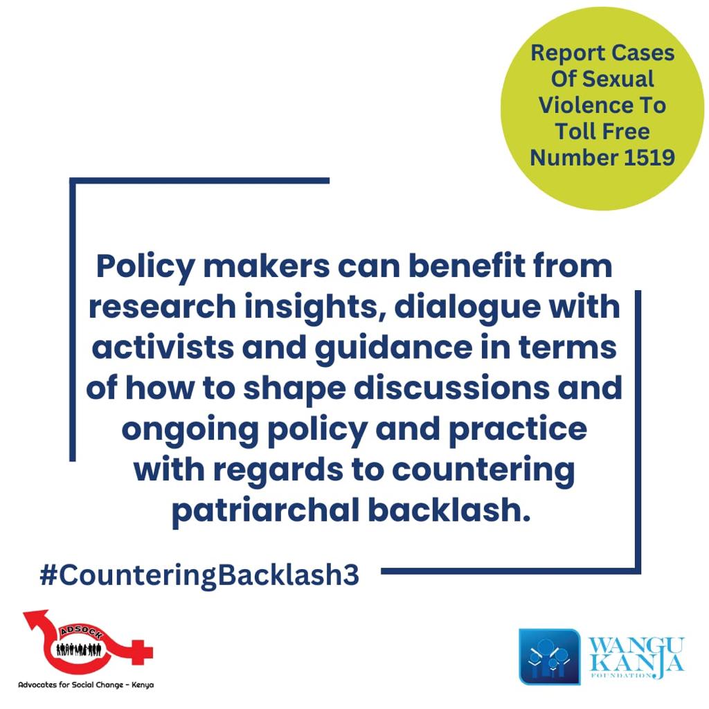 I_AM_254's tweet photo. To counter patriarchal backlash, policy makers can leverage research insights, engage in dialogues with activists, and seek guidance. This collaborative effort ensures informed discussions and impactful policy shaping. #CounteringBacklash3 https://t.co/6wD2seNgVO