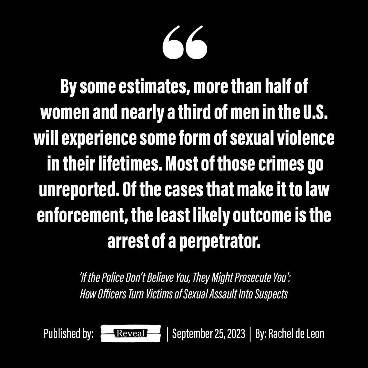 victimsuspect's tweet photo. Law enforcement agencies need to prioritize evidence-based training that teaches all officers how to handle sexual assault cases. Read more from @raeoflion's @reveal investigation here: https://t.co/BFBCAQoRlz #VictimSuspect https://t.co/V9QI3uIyAv