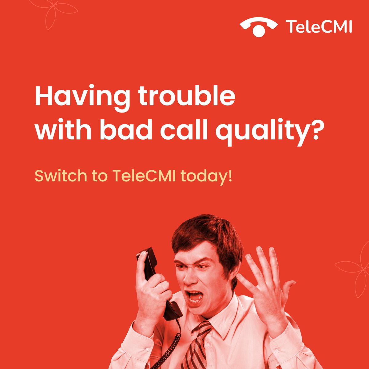 Tired of suffering from call quality issues? Try out TeleCMI to experience crystal-clear voice facilities and eye-catching features that benefit your business.

For More Info Click On Below Link:
bit.ly/3X1QH4i

#TeleCMI #CrystalClearCalls #BusinessCommunication