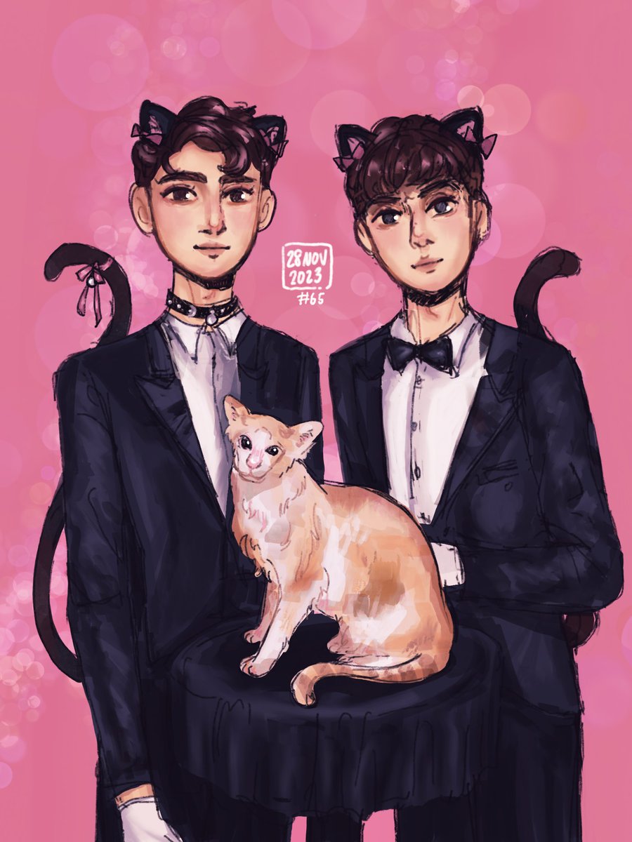 numbersixtyfive's tweet image. #danandphil (and cat!) #phanart