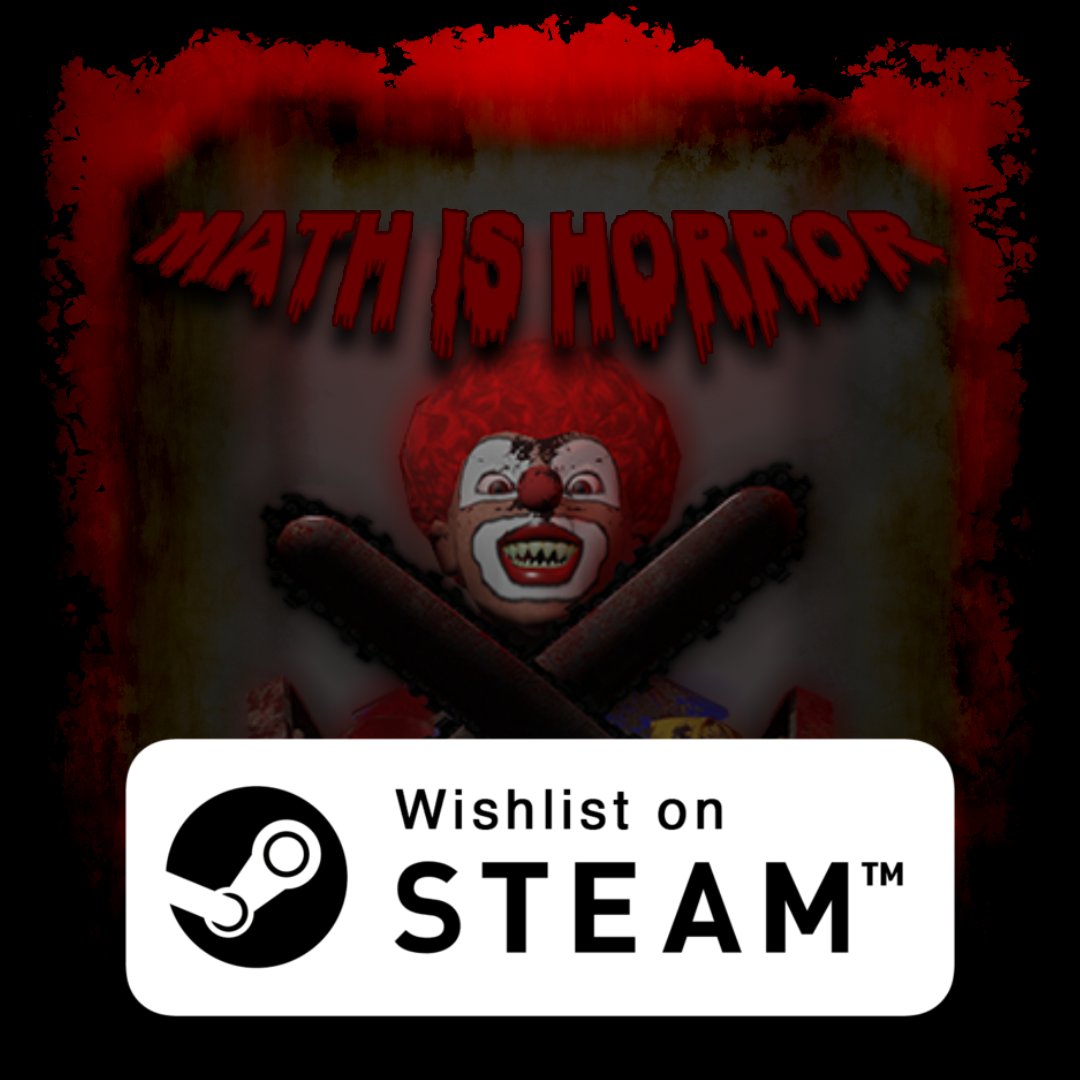 WobbleBlocks's tweet photo. Our game Math is Horror is now available on 
@Steam! Please support us by wishlisting it now!
https://t.co/x6ePvvD9YE

#steam #unity3d #Clown #Maths #horror https://t.co/IJ9VHnta6v