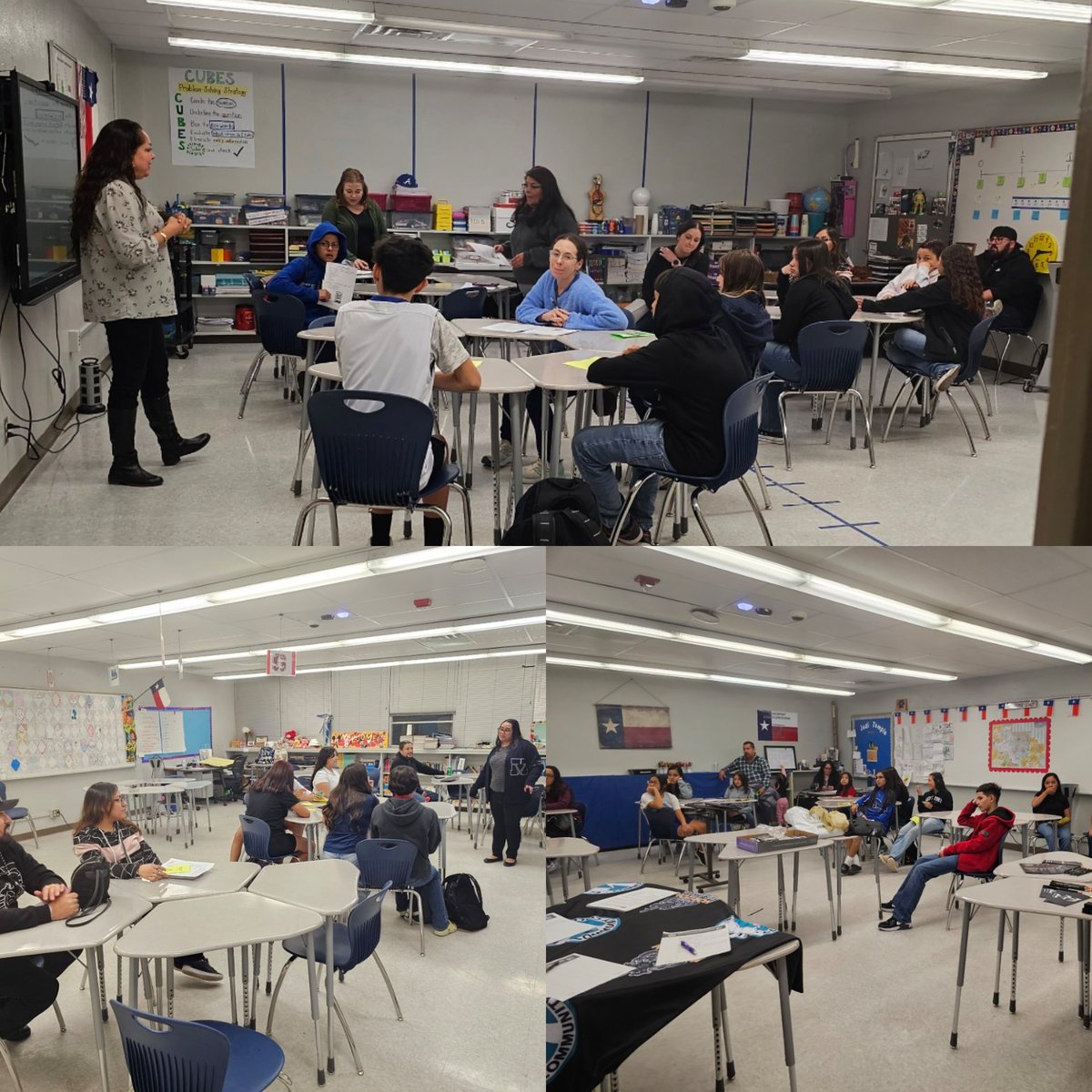CGutierrez_CJHS's tweet photo. What a great night at Clint Jr. High! GenTx Month in full effect! AVID scholars presented their colleges and careers to students and parents, we had our high school counselors present their programs of study, and our HB5 endorsement selections were presented! Thank you @CJHS_AVID https://t.co/bkn8UsuGxd
