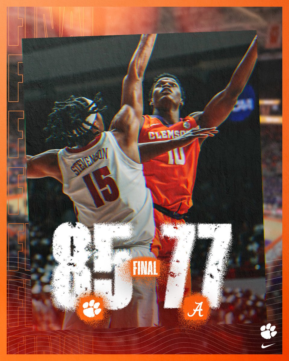 𝐑𝐀𝐍𝐊𝐄𝐃 𝐑𝐎𝐀𝐃 𝐖 ‼️

Tigers improve to 6️⃣-0️⃣ as they take down No. 23 Alabama in Tuscaloosa!

#ClemsonGRIT 🐾