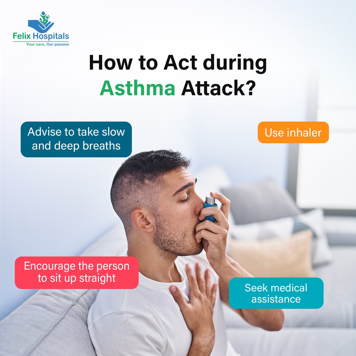 How to act during asthma attack?

#asthma #asthmaattack #breathing #coughing #HealthEmergency #FelixHospital