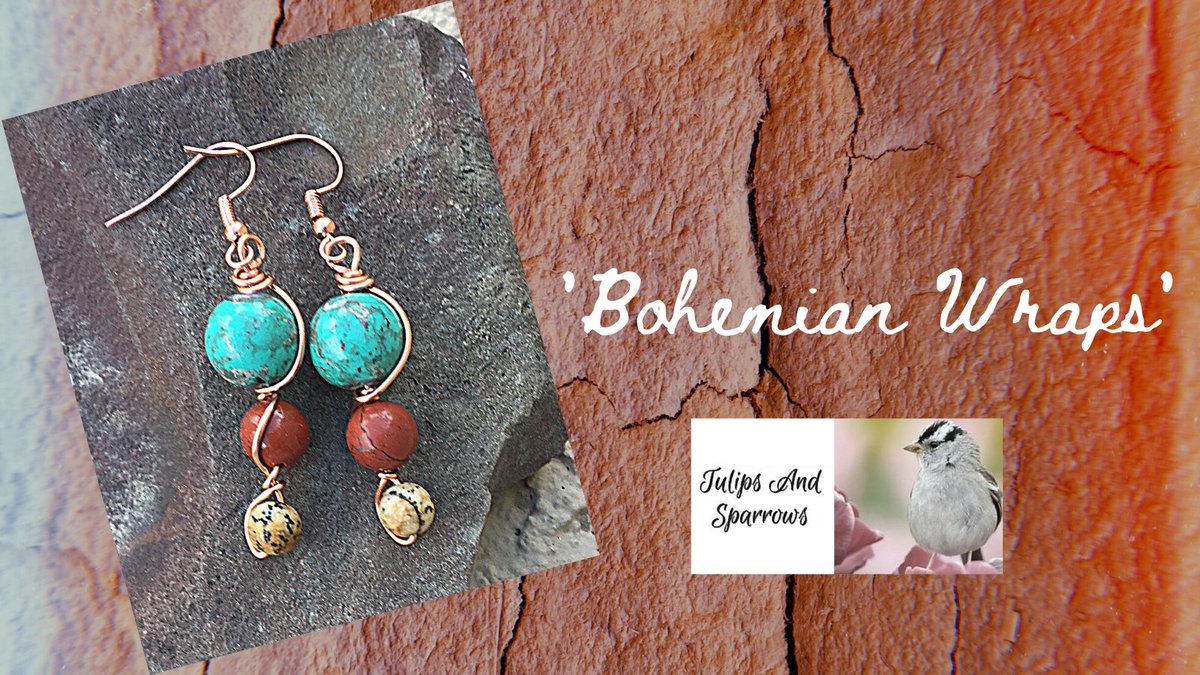 tulipsandsparrows.etsy.com #holidaygifts #holidaygiftsforher #giftsforher #bigjewelrysale #fortypercentoffsale #jewelrygifts #forher #bohemianearrings #bohemianjewelry #bohoearrings #bohojewelry #wirewrappedjewelry #copperearrings #casualjewelry