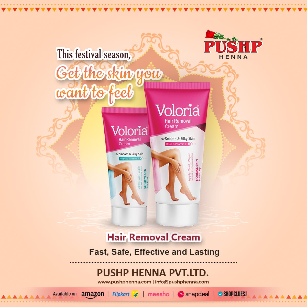 Smooth, sleek, and sensational! Pushphenna Voloria hair removal cream unveils the true beauty of your skin.

Embrace the journey to perfection!

Buy now at pushphenna.com/skin-care/volo…

#VoloriaConfidence #SmoothSkinSecrets #FlauntTheSmooth