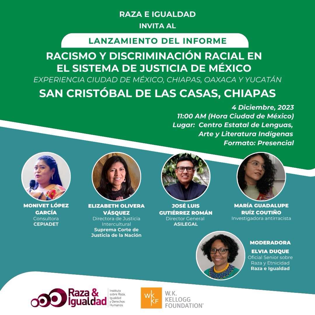 CEPIADET's tweet photo. #México🇲🇽 | Esta semana iniciamos los eventos de lanzamiento del informe Racismo y Discriminación Racial en el Sistema de Justicia de México, con un evento presencial en la Ciudad de México ¡Únete! https://t.co/zpobcGY82o