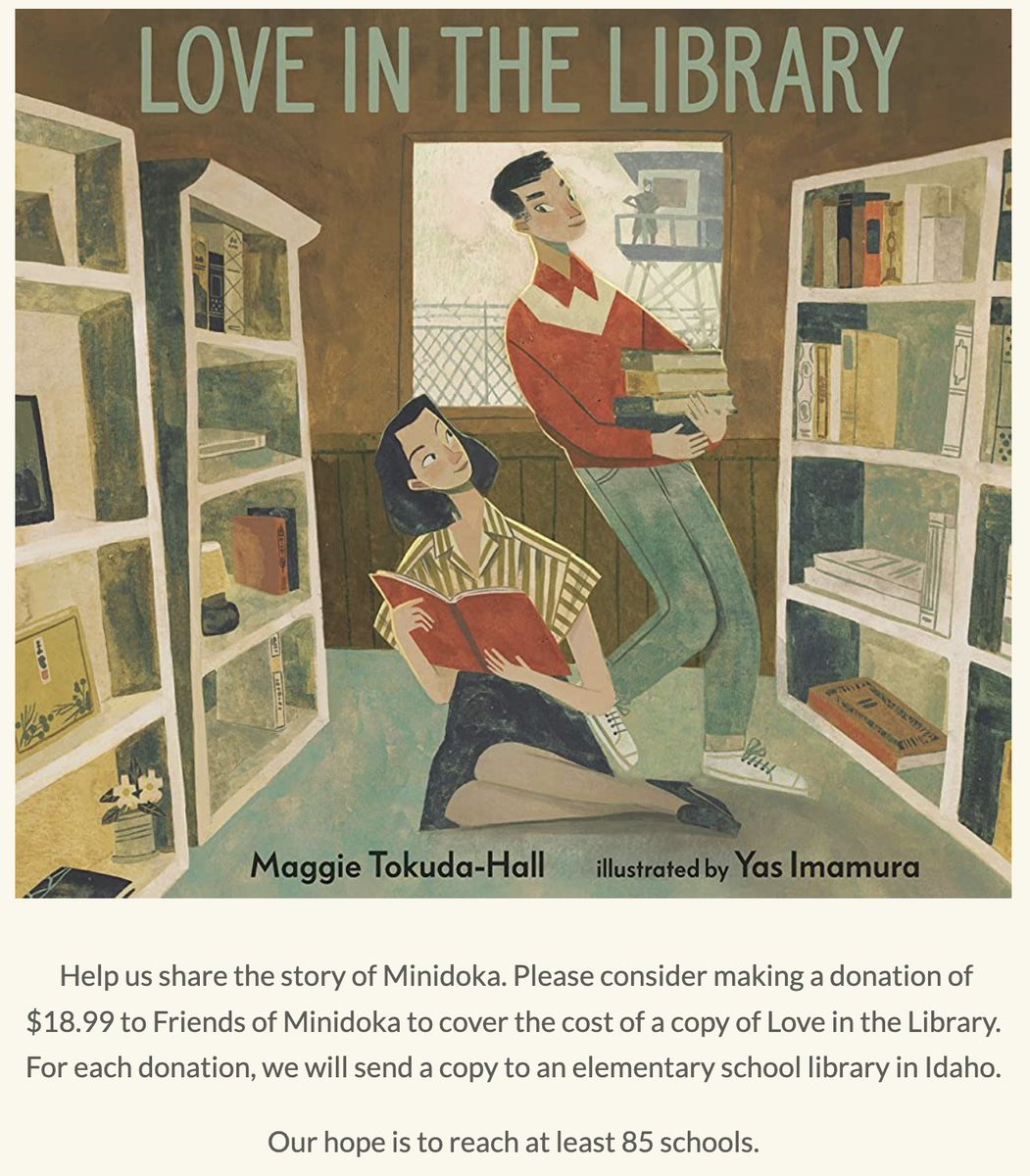 It's giving Tuesday and if you've still got gas in the tank, can I please offer up that Friends of Minidoka is donating copies of LOVE IN THE LIBRARY purchased through them to schools in Idaho, where the book takes place? minidoka.org/love-in-the-li…