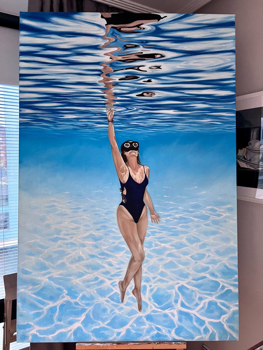 🎨 Check out my new artwork, the Woman underwater! Perfect for your home. Available on <a href="/SaatchiArt/">Saatchi Art</a>. #ArtForSale #InteriorDecor 🏠🌊💙 saatchiart.com/art/Painting-U…